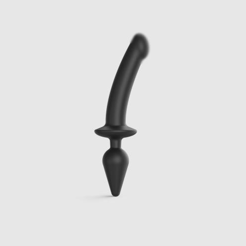 Анальна пробка з дилдо Strap-On-Me SWITCH PLUG-IN SEMI-REALISTIC DILDO BLACK - XXL