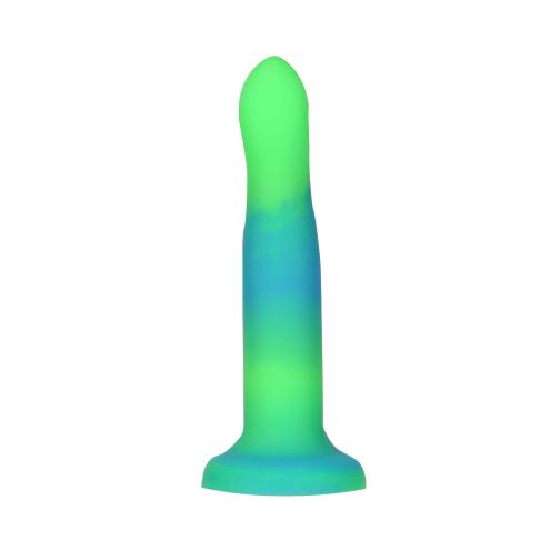 Светящийся в темноте фаллоимитатор ADDICTION - Rave - 8  Glow in the Dark Dildo - Blue Green