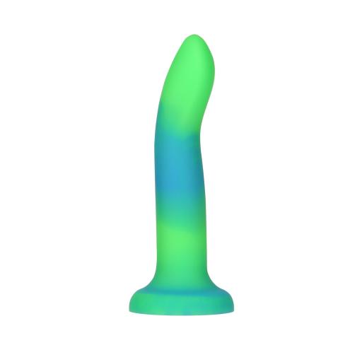 Светящийся в темноте фаллоимитатор ADDICTION - Rave - 8  Glow in the Dark Dildo - Blue Green