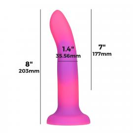 Фалоімітатор, що світиться у темряві ADDICTION - Rave - 8  Glow in the Dark Dildo - Pink Purple - 8