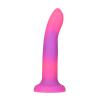 Светящийся в темноте фаллоимитатор ADDICTION - Rave - 8  Glow in the Dark Dildo - Pink Purple