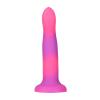 Светящийся в темноте фаллоимитатор ADDICTION - Rave - 8  Glow in the Dark Dildo - Pink Purple