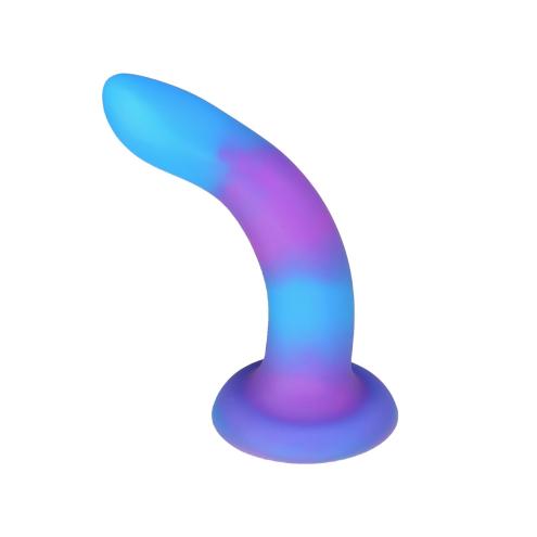 Светящийся в темноте фаллоимитатор ADDICTION - Rave - 8  Glow in the Dark Dildo - Blue Purple