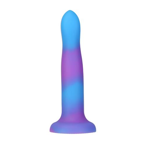 Светящийся в темноте фаллоимитатор ADDICTION - Rave - 8  Glow in the Dark Dildo - Blue Purple