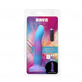 Фалоімітатор, що світиться у темряві ADDICTION - Rave - 8  Glow in the Dark Dildo - Blue Purple - 6