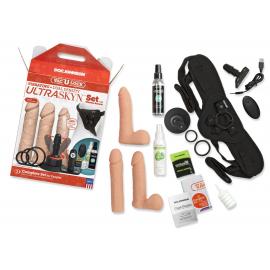 Набір для страпону Doc Johnson Vac-U-Lock VIBRATING Dual Density ULTRASKYN Set - 7