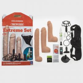 Набір для страпону Doc Johnson Vac-U-Lock Dual Density Extreme Set, діаметр: 7,72 см, 2×6,99 см - 2