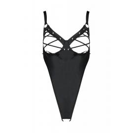 Боді з еко-шкіри CELINE BODY - Passion з доступом, black, Size+, 4XL/5XL - 3