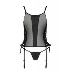 Сітчастий корсет із екошкіри Malwia Corset black 4XL/5XL — Passion - 2