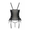 Сетчатый корсет из эко-кожи Malwia Corset black 6XL/7XL — Passion