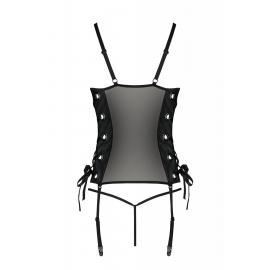 Сітчастий корсет із екошкіри Malwia Corset black 4XL/5XL — Passion - 3