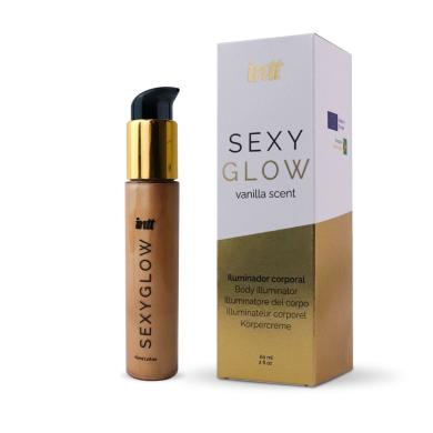 Крем-шиммер для тіла Intt Sexy Glow (60 мл) з маслом ши та ароматом ванілі, сяюча засмагла шкіра.