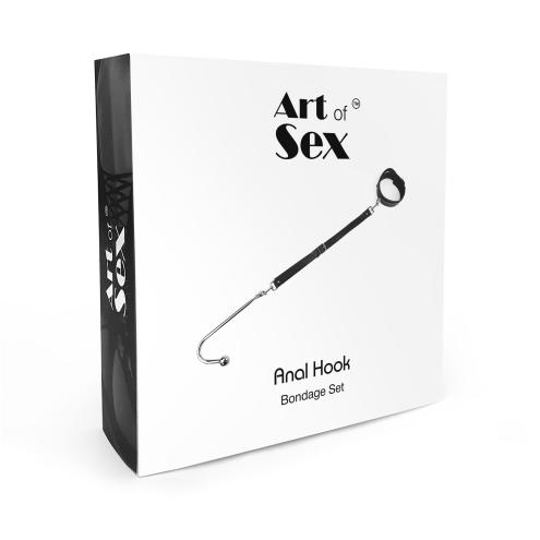 Анальний гак із нашийником з натуральної шкіри Art of Sex - Anal hook