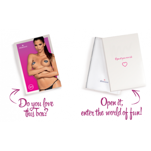 (SALE) Накладки-серця на соски зі стразами Obsessive A750 nipple covers, чорні