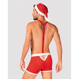 Чоловічий еротичний костюм Санта-Клауса Obsessive Mr Claus S/M, боксери на підтяжках, шапочка з помпоном - 7
