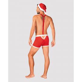 Чоловічий еротичний костюм Санта-Клауса Obsessive Mr Claus S/M, боксери на підтяжках, шапочка з помпоном - 5