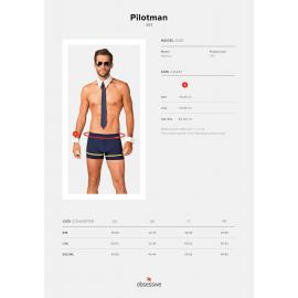 Еротичний костюм пілота Obsessive Pilotman set S/M, боксери, манжети, комір з краваткою, окуляри - 2