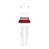Еротичний костюм школярки з міні-спідницею Obsessive Schooly 5pcs costume L/XL, біло-червоний, топ, спідниця