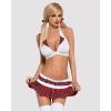Еротичний костюм школярки з міні-спідницею Obsessive Schooly 5pcs costume L/XL, біло-червоний, топ, спідниця