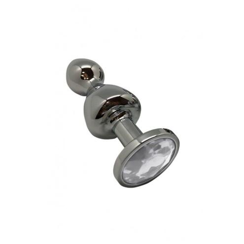 Анальная пробка Wooomy Lollypop Double Ball Metal Plug S