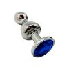 Анальна пробка Wooomy Lollypop Double Ball Metal Plug Blue L