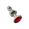 Анальная пробка Wooomy Lollypop Double Ball Metal Plug Red M