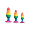 Анальная пробка Wooomy Hiperloo Silicone Rainbow Plug S