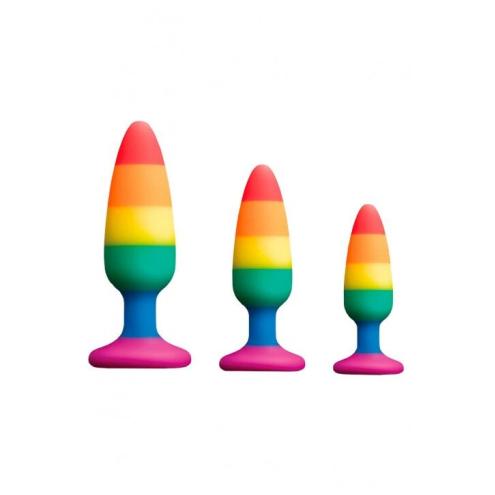 Анальная пробка Wooomy Hiperloo Silicone Rainbow Plug S