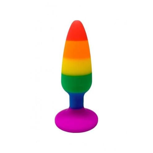 Анальная пробка Wooomy Hiperloo Silicone Rainbow Plug S