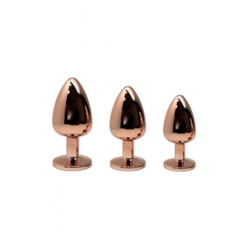 Анальная пробка Wooomy Tralalo Rose Gold Metal Plug MAGENTA L