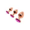 Анальная пробка Wooomy Tralalo Rose Gold Metal Plug MAGENTA L