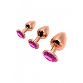 Анальна пробка Wooomy Tralalo Rose Gold Plug MAGENTA L - 3