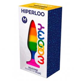 Анальна пробка Wooomy Hiperloo Silicone Rainbow Plug M - 4