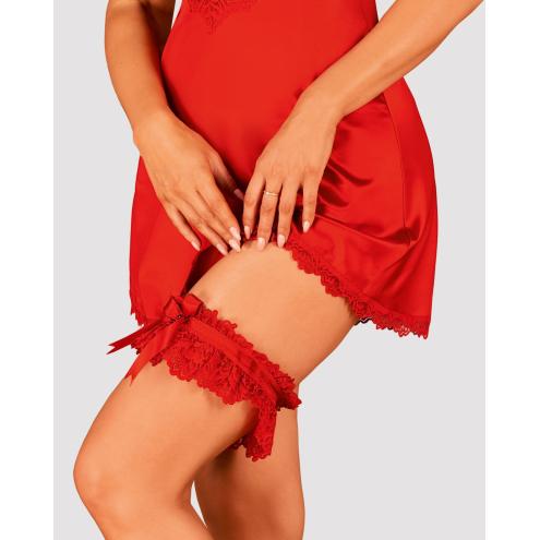 Ажурна підв'язка Obsessive Amor Cherris garter red