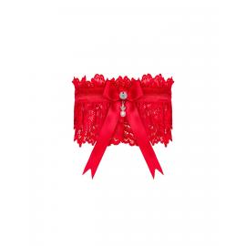 Ажурна підв'язка Obsessive Amor Cherris garter red - 4