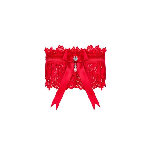 Ажурна підв'язка Obsessive Amor Cherris garter red