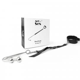 Анальний гак 3 з нашийником із натуральної шкіри Art of Sex - Anal hook - 3