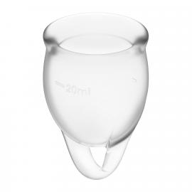 Набір менструальних чаш Satisfyer Feel Confident (Transparent), 15мл та 20мл - 3