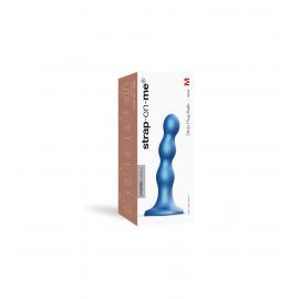 Насадка для страпона Strap-On-Me Dildo Plug Balls Blue Metallic M - 4