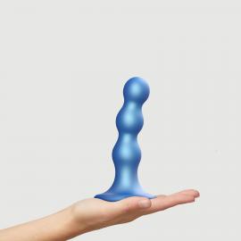Насадка для страпону Strap-On-Me Dildo Plug Balls Blue Metallic M - 5
