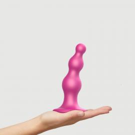 Насадка для страпона Strap-On-Me Dildo Plug Beads Framboise Metallic M - 1
