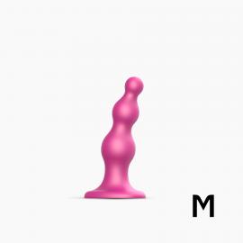 Насадка для страпона Strap-On-Me Dildo Plug Beads Framboise Metallic M - 3