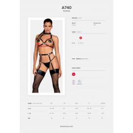 Портупея на груди Obsessive A740 harness black O/S, штучна шкіра - 5