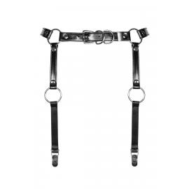 Гартери Obsessive A741 garter belt black O/S, штучна шкіра - 2