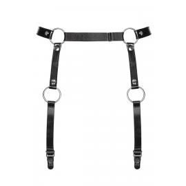 Гартери Obsessive A741 garter belt black O/S, штучна шкіра - 4