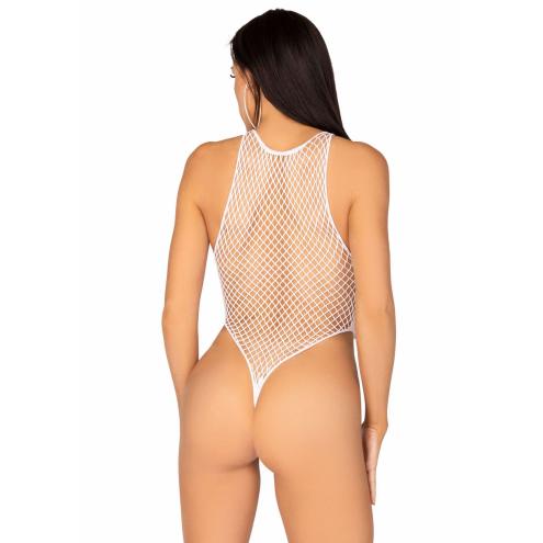 Боди-сетка со стразами Leg Avenue Net snap crotch tank bodysuit White