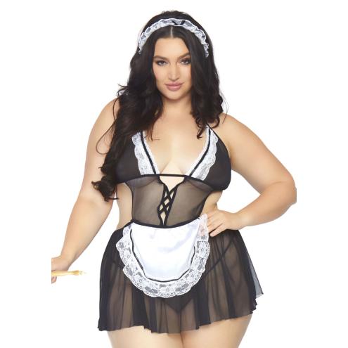 Костюм горничной Leg Avenue Fantasy French Maid XL/XXL, платье, трусики, повязка