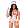 Костюм медсестри Leg Avenue Naughty Nurse, one size, боді та шапочка