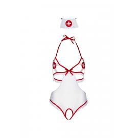 Костюм медсестри Leg Avenue Naughty Nurse, one size, боді та шапочка - 3