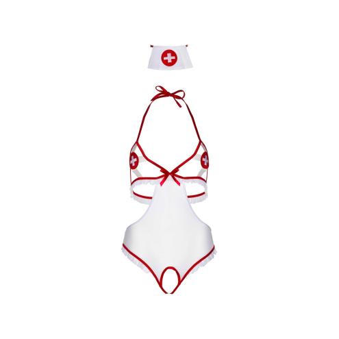 Костюм медсестри Leg Avenue Naughty Nurse, one size, боді та шапочка